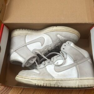 Grey and White Youth Size 6.5 Dunks